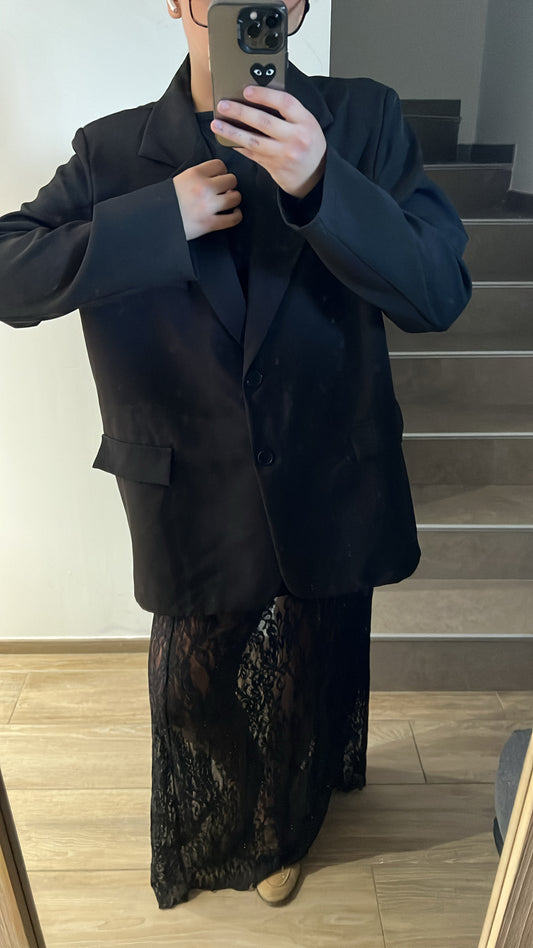 Blazer noir dos nu